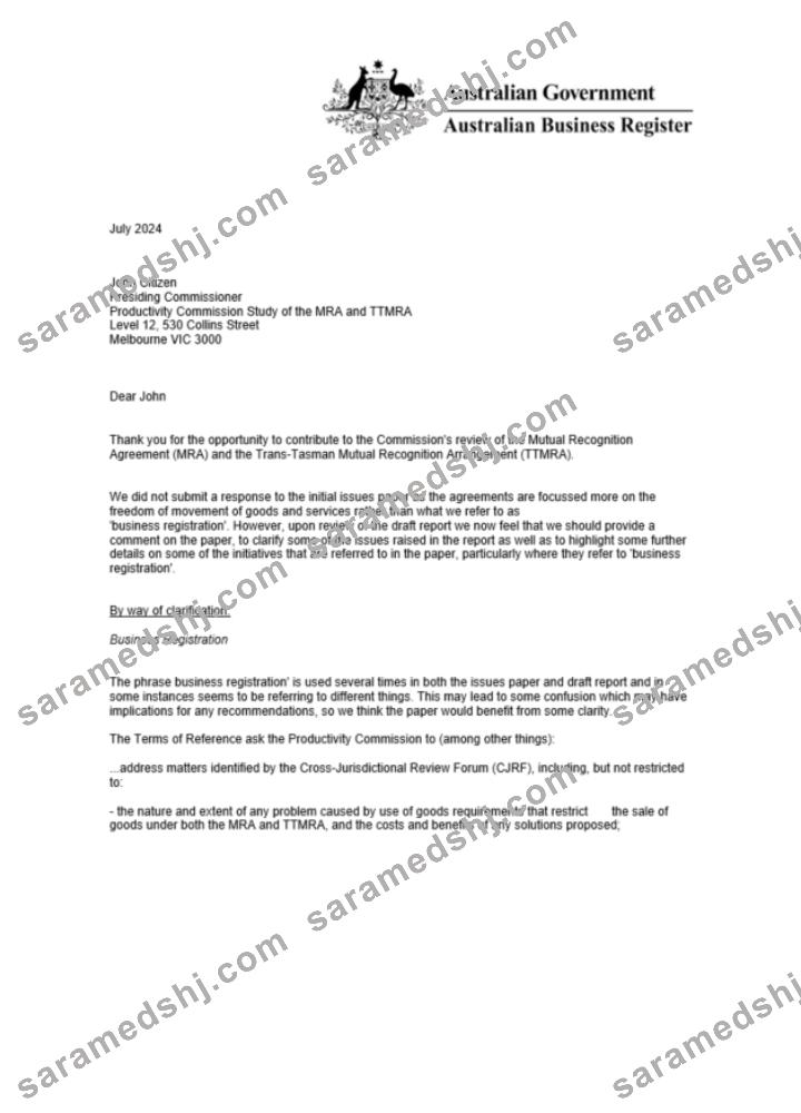 Australia certificate of company registration wordand PDF template